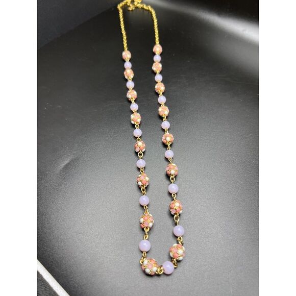 Talbots Pink Mosaic Necklace - Picture 2 of 7